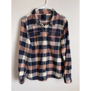 Patagonia Organic Cotton Midweight Fjord Flannel Shirt - Women's Large Navy